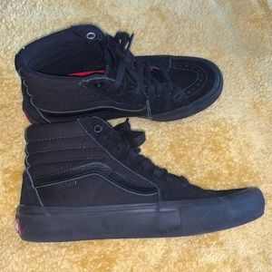 All Black Vans Pro Ultracush High Top Sneakers